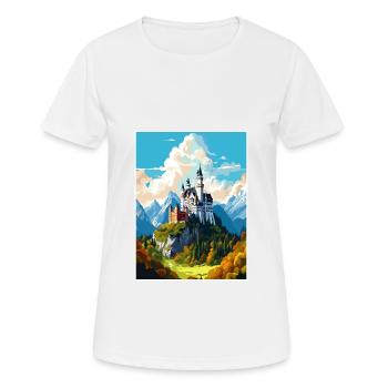 Château de Neuschwanstein Allemagne affiche de voyage - T-shirt respirant Femme - blanc - Devant - AI Model Female 172 dark (172cm)