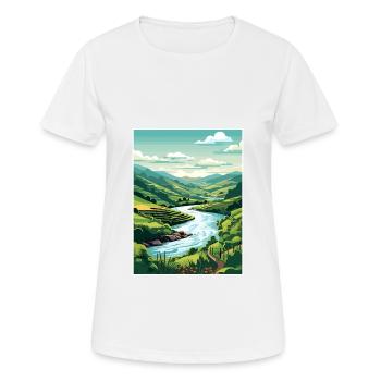 Vallée du Douro Portugal Vintage Travel Poster WPA - T-shirt respirant Femme - blanc - Devant - AI Model Female 172 dark (172cm)