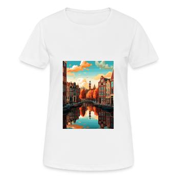 Amsterdam Netherlands Vintage Travel Poster WPA - Women's Breathable T-Shirt - white - Front - AI Model Female 172 dark (172cm)