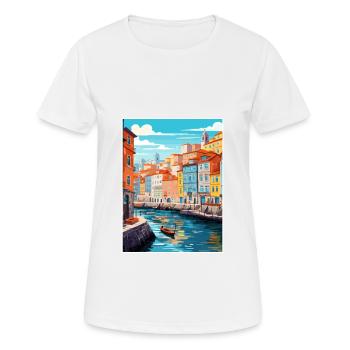 Porto Portugal Vintage Reiseposter WPA Souvenir - Frauen T-Shirt atmungsaktiv - Weiß - Vorne - AI Model Female 172 dark (172cm)