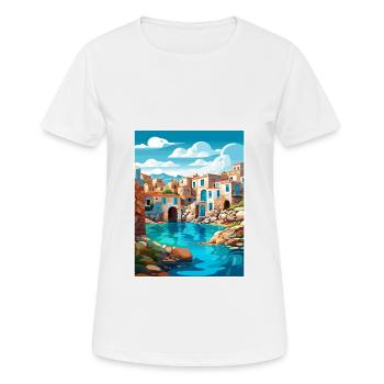 Crète Grèce Décoration Vintage Voyage Affiche WPA - T-shirt respirant Femme - blanc - Devant - AI Model Female 172 dark (172cm)