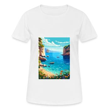 Zakynthos Grèce Décoration Grec Voyage Affiche - T-shirt respirant Femme - blanc - Devant - AI Model Female 172 dark (172cm)