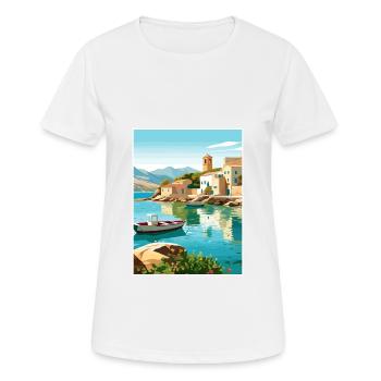 Crète Grèce Décoration Vintage Voyage Affiche WPA - T-shirt respirant Femme - blanc - Devant - AI Model Female 172 dark (172cm)