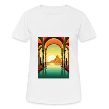 Sicile Italie Décoration Vintage Voyage Affiche WPA - T-shirt respirant Femme - blanc - Devant - AI Model Female 172 dark (172cm)