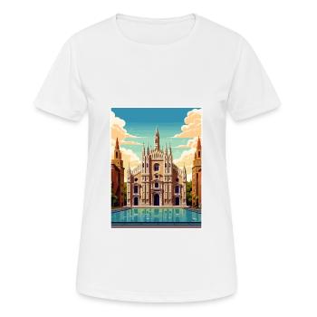 Milan Espagne Ibiza Vintage voyage affiche Souvenir - T-shirt respirant Femme - blanc - Devant - AI Model Female 172 dark (172cm)