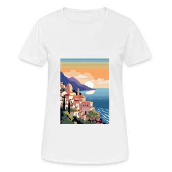 Amalfi Italie Décoration Vintage Voyage Affiche WPA - T-shirt respirant Femme - blanc - Devant - AI Model Female 172 dark (172cm)