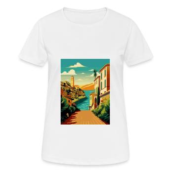 Sicile Italie Décoration Vintage Voyage Affiche WPA - T-shirt respirant Femme - blanc - Devant - AI Model Female 172 dark (172cm)