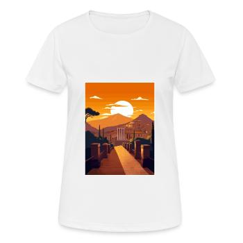 Pompéi Italie Décoration Vintage Voyage Affiche WPA - T-shirt respirant Femme - blanc - Devant - AI Model Female 172 dark (172cm)