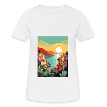 Cinque Terre Italie Décoration Patmos Affiche De Voyage - T-shirt respirant Femme - blanc - Devant - AI Model Female 172 dark (172cm)