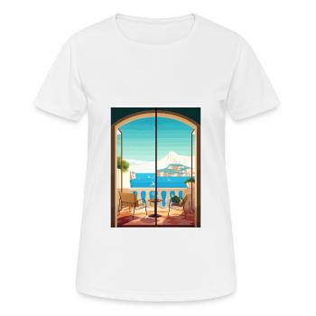 Capri Italien Dekoration Vintage Reiseposter WPA - Frauen T-Shirt atmungsaktiv - Weiß - Vorne - AI Model Female 172 dark (172cm)