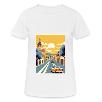 Jerez de la Frontera Spanien Vintage Reiseposter - Frauen T-Shirt atmungsaktiv - Weiß - Vorne - AI Model Female 172 dark (172cm)