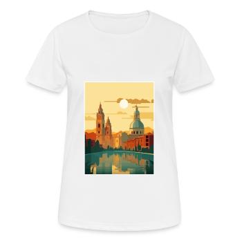 Salamanque Espagne Vintage voyage affiche WPA Souvenir - T-shirt respirant Femme - blanc - Devant - AI Model Female 172 dark (172cm)