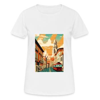 Pamplona Spanien Vintage Reiseposter WPA Souvenir - Frauen T-Shirt atmungsaktiv - Weiß - Vorne - AI Model Female 172 dark (172cm)