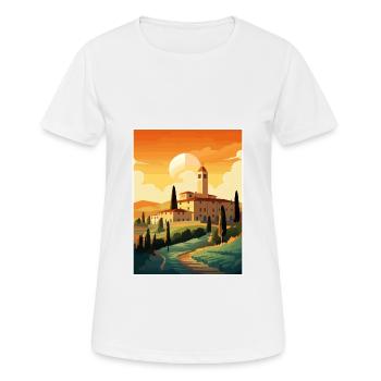 Toscane Italie Décoration Vintage Voyage Affiche WPA - T-shirt respirant Femme - blanc - Devant - AI Model Female 172 dark (172cm)