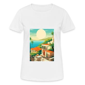 Capri Italy Decoration Vintage Travel Poster WPA - Women's Breathable T-Shirt - white - Front - AI Model Female 172 dark (172cm)