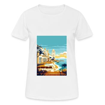 Menorca Spain Vintage Travel Poster WPA Souvenir - Women's Breathable T-Shirt - white - Front - AI Model Female 172 dark (172cm)