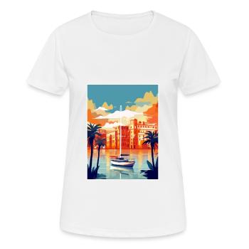Palma De Mallorca Spain Vintage Travel Poster WPA - Women's Breathable T-Shirt - white - Front - AI Model Female 172 dark (172cm)