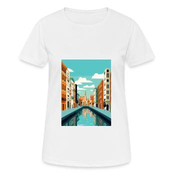 Bilbao Spain Vintage Travel Poster WPA Souvenir - Women's Breathable T-Shirt - white - Front - AI Model Female 172 dark (172cm)