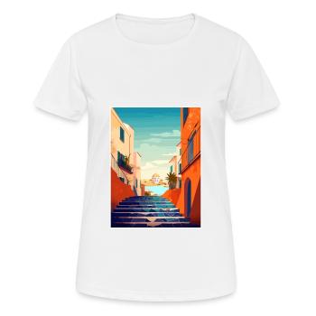 Naples Italie Décoration Vintage Voyage Affiche WPA - T-shirt respirant Femme - blanc - Devant - AI Model Female 172 dark (172cm)
