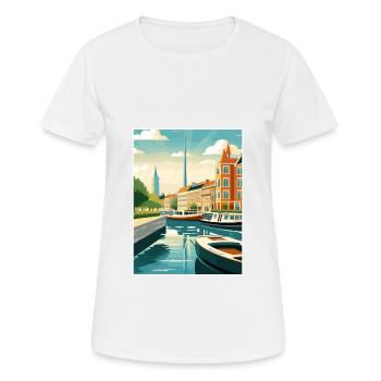 Copenhague Danemark Vintage voyage affiche Souvenir - T-shirt respirant Femme - blanc - Devant - AI Model Female 172 dark (172cm)