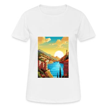 Sicile Italie Décoration Vintage Voyage Affiche WPA - T-shirt respirant Femme - blanc - Devant - AI Model Female 172 dark (172cm)