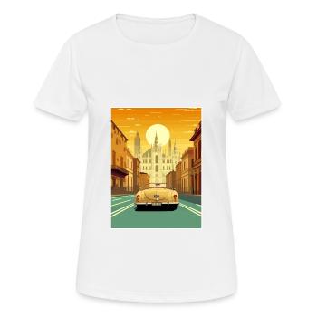 Milan Espagne Ibiza Vintage voyage affiche Souvenir - T-shirt respirant Femme - blanc - Devant - AI Model Female 172 dark (172cm)
