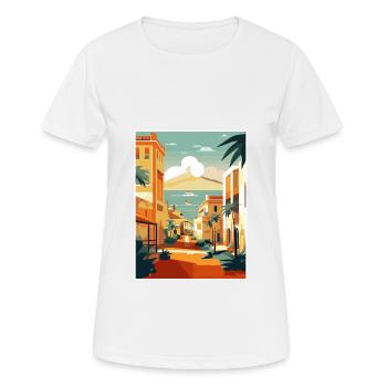 Îles Canaries Espagne Vintage voyage affiche WPA Art - T-shirt respirant Femme - blanc - Devant - AI Model Female 172 dark (172cm)