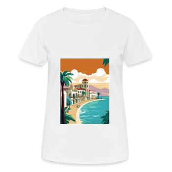 Costa Blanca Spain Vintage Travel Poster Souvenir - Women's Breathable T-Shirt - white - Front - AI Model Female 172 dark (172cm)