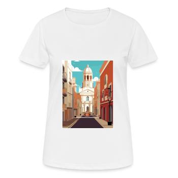 Cadix Espagne Vintage voyage affiche WPA Souvenir - T-shirt respirant Femme - blanc - Devant - AI Model Female 172 dark (172cm)