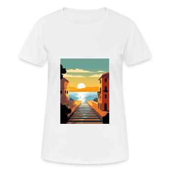 Naples Italie Décoration Vintage Voyage Affiche WPA - T-shirt respirant Femme - blanc - Devant - AI Model Female 172 dark (172cm)