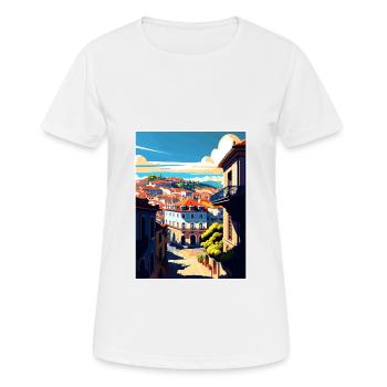 Viseu Portugal Vintage voyage affiche WPA Souvenir - T-shirt respirant Femme - blanc - Devant - AI Model Female 172 dark (172cm)