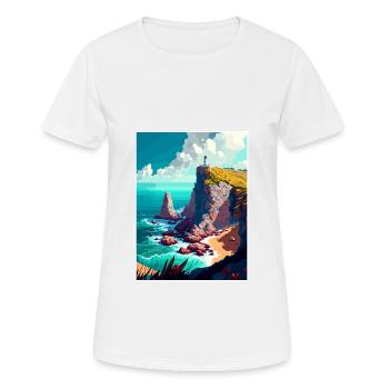Cabo Da Roca Portugal Affiche de voyage Vintage WPA - T-shirt respirant Femme - blanc - Devant - AI Model Female 172 dark (172cm)