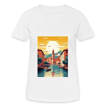 San Sebastian, Spanien, Vintage, Reiseposter, Souvenir - Frauen T-Shirt atmungsaktiv - Weiß - Vorne - AI Model Female 172 dark (172cm)
