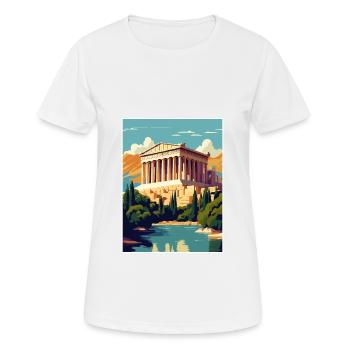 Athens Greece Decoration Vintage Travel Poster WPA - Women's Breathable T-Shirt - white - Front - AI Model Female 172 dark (172cm)