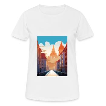 Prague Czech Republic Vintage Travel Poster WPA - Women's Breathable T-Shirt - white - Front - AI Model Female 172 dark (172cm)