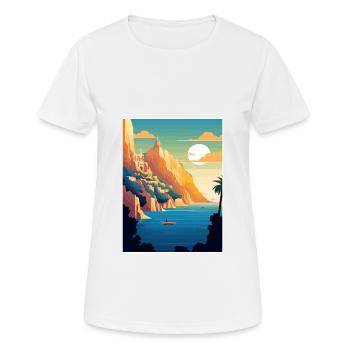 Capri Italien Dekoration Vintage Reiseposter WPA - Frauen T-Shirt atmungsaktiv - Weiß - Vorne - AI Model Female 172 dark (172cm)