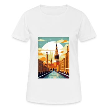 Saragosse Espagne Vintage voyage affiche WPA Souvenir - T-shirt respirant Femme - blanc - Devant - AI Model Female 172 dark (172cm)