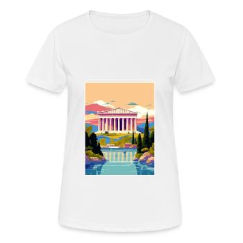 Athens Greece Decoration Vintage Travel Poster WPA - Women's Breathable T-Shirt - white - Front - AI Model Female 172 dark (172cm)