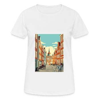 Copenhague Danemark Vintage voyage affiche Souvenir - T-shirt respirant Femme - blanc - Devant - AI Model Female 172 dark (172cm)