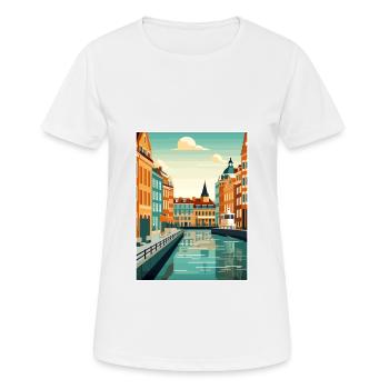 Copenhague Danemark Vintage voyage affiche Souvenir - T-shirt respirant Femme - blanc - Devant - AI Model Female 172 dark (172cm)