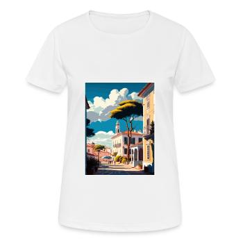 Tomar Portugal Vintage voyage affiche WPA Souvenir - T-shirt respirant Femme - blanc - Devant - AI Model Female 172 dark (172cm)
