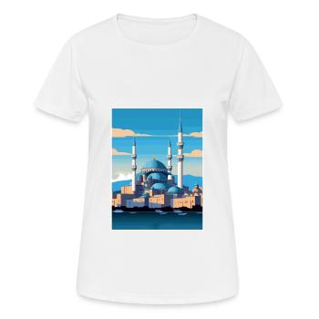 Istanbul Decoration Turkey Vintage Travel Poster - Women's Breathable T-Shirt - white - Front - AI Model Female 172 dark (172cm)