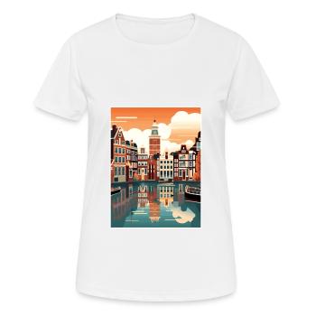 Amsterdam Netherlands Vintage Travel Poster WPA - Women's Breathable T-Shirt - white - Front - AI Model Female 172 dark (172cm)