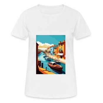 Costa Nova Portugal Vintage voyage affiche Souvenir - T-shirt respirant Femme - blanc - Devant - AI Model Female 172 dark (172cm)