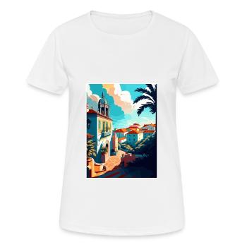 Sintra Portugal Vintage voyage affiche WPA Souvenir - T-shirt respirant Femme - blanc - Devant - AI Model Female 172 dark (172cm)