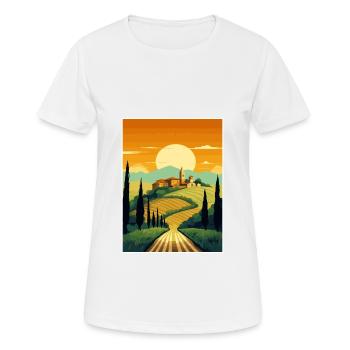 Toscane Italie Décoration Vintage Voyage Affiche WPA - T-shirt respirant Femme - blanc - Devant - AI Model Female 172 dark (172cm)