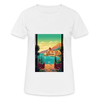 Sicile Italie Décoration Vintage Voyage Affiche WPA - T-shirt respirant Femme - blanc - Devant - AI Model Female 172 dark (172cm)