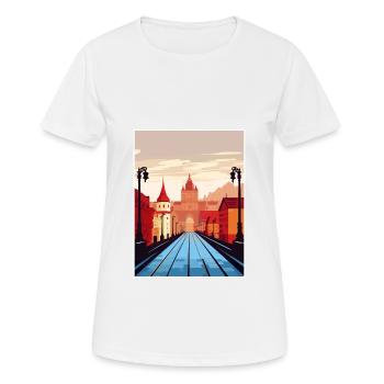 Prague Czech Republic Vintage Travel Poster WPA - Women's Breathable T-Shirt - white - Front - AI Model Female 172 dark (172cm)