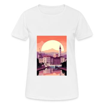 Prague Czech Republic Vintage Travel Poster WPA - Women's Breathable T-Shirt - white - Front - AI Model Female 172 dark (172cm)
