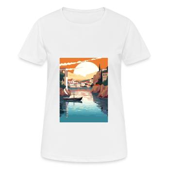 Crète Grèce Décoration Vintage Voyage Affiche WPA - T-shirt respirant Femme - blanc - Devant - AI Model Female 172 dark (172cm)